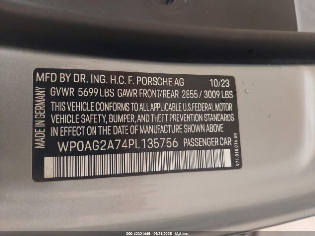 2023 PORSCHE PANAMERA WP0AG2A74PL135756 Photo 8