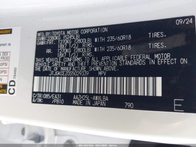 JTJGKCEZ0S5029339 Lexus Nx 350h Premium