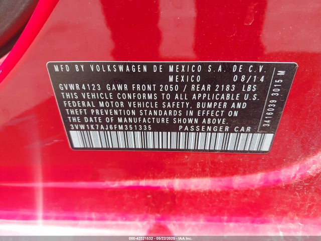 3VW1K7AJ6FM351335 Volkswagen 2015