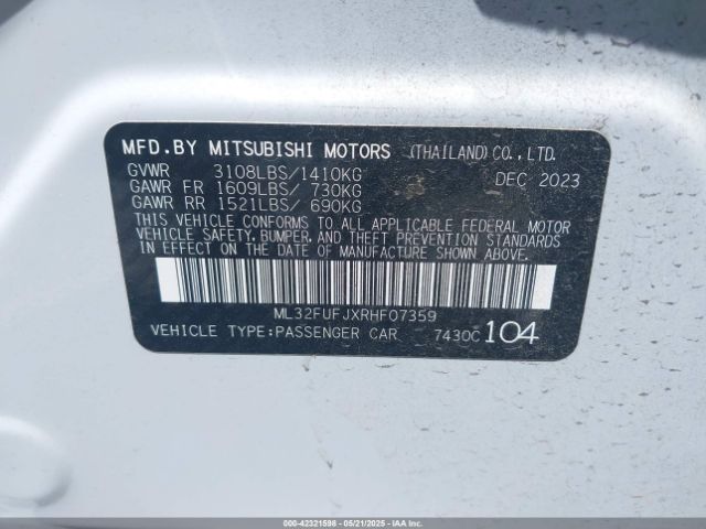 ML32FUFJXRHF07359 Mitsubishi mivec