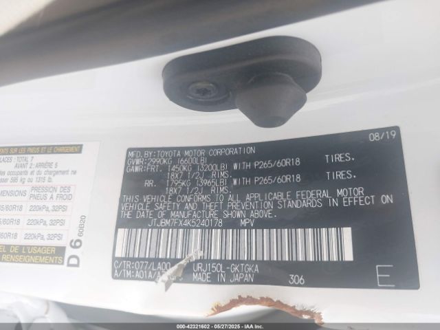 2019 LEXUS 460 JTJBM7FX4K5240178 Photo 8