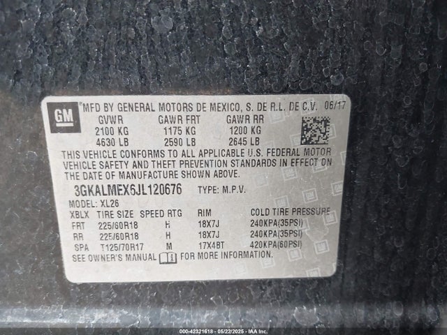 3GKALMEX6JL120676 GMC Terrain Sle