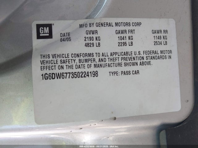 2005 CADILLAC STS 1G6DW677350224198 Photo 8
