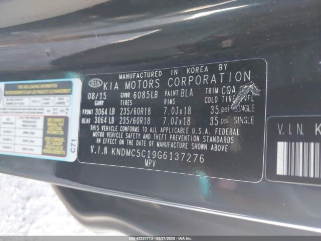 KNDMC5C19G6137276 KIA SEDONA EX