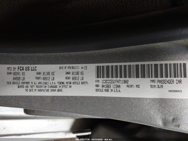 Chrysler 200 C 2015 1C3CCCEG1FN711802 Image 9