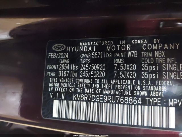 2024 HYUNDAI PALISADE KM8R7DGE9RU768864 Photo 8