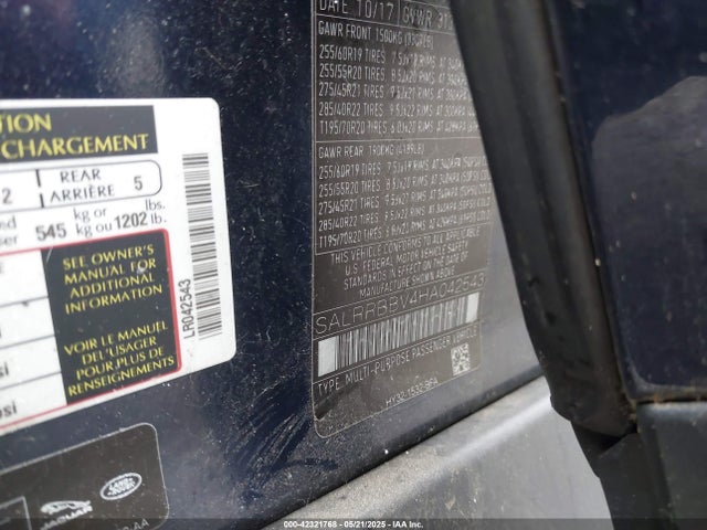 SALRRBBV4HA042543 Land Rover s/c lev2 ulev