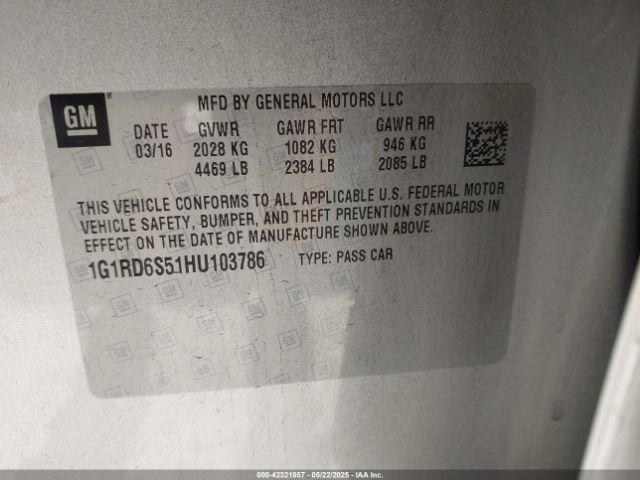 1G1RD6S51HU103786 Chevrolet Volt Premier