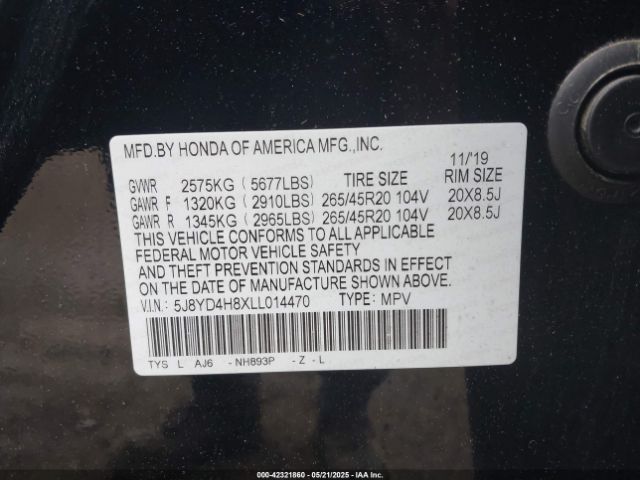 2020 ACURA MDX 5J8YD4H8XLL014470 Photo 8