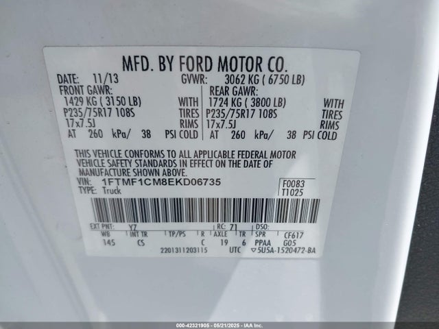 Ford F-150 2014 1FTMF1CM8EKD06735 Image 9