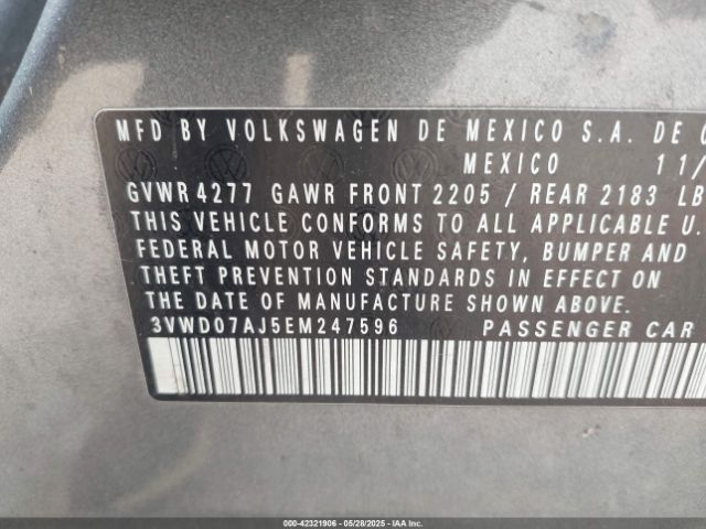 3VWD07AJ5EM247596 Volkswagen Jetta 1.8t Se