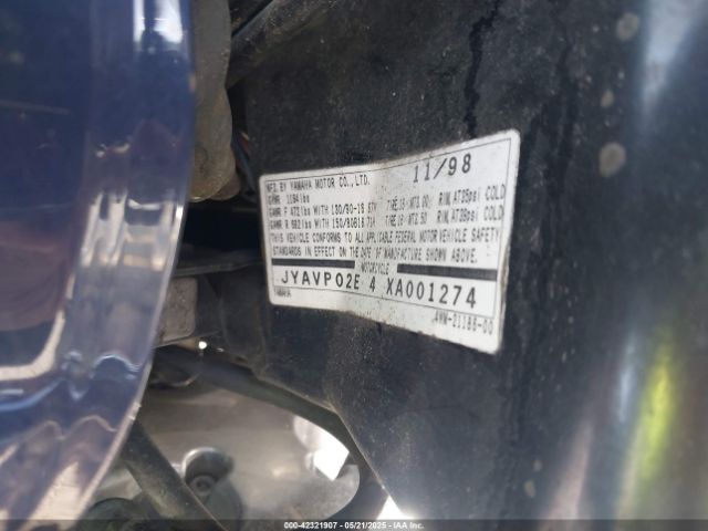 1999 YAMAHA XV1600 JYAVP02E4XA001274 Photo 9