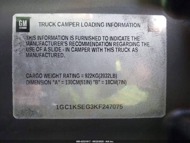 1GC1KSEG3KF247075 Chevrolet Silverado 2500hd Lt