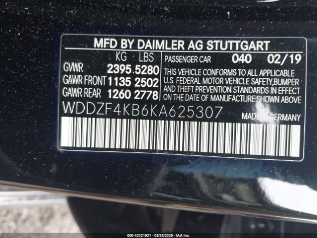 2019 MERCEDES-BENZ E 300 WDDZF4KB6KA625307 Photo 8