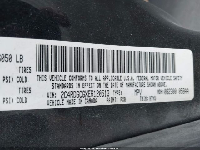 2C4RDGCGXER120513 Dodge Grand Caravan Sxt