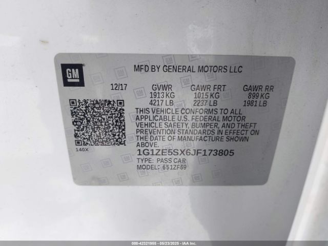 1G1ZE5SX6JF173805 Chevrolet Malibu Premier