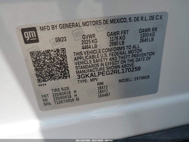 3GKALPEG2RL170259 GMC Terrain Fwd Slt