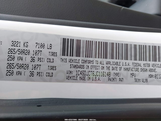 Dodge Durango 2018 1C4SDJCT6JC116148 Image 9