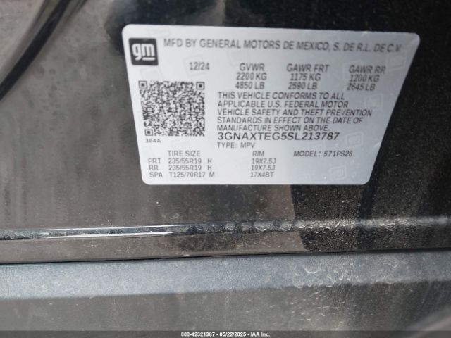 3GNAXTEG5SL213787 Chevrolet Equinox Awd Rs