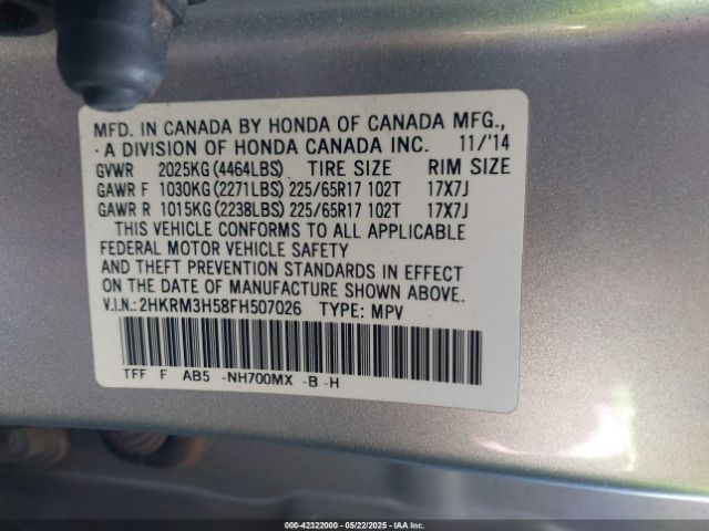 2HKRM3H58FH507026 Honda CR-V EX