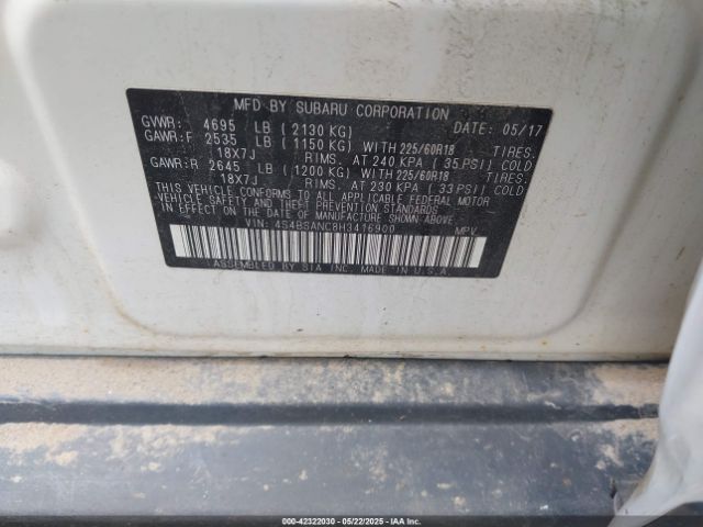 4S4BSANC8H3416900 Subaru Outback 2.5i Limited