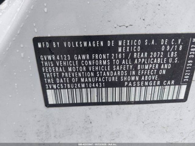 2019 VOLKSWAGEN JETTA 3VWC57BU2KM104431 Photo 8