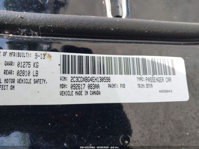 2C3CDXBG4EH130598 Dodge Charger Se