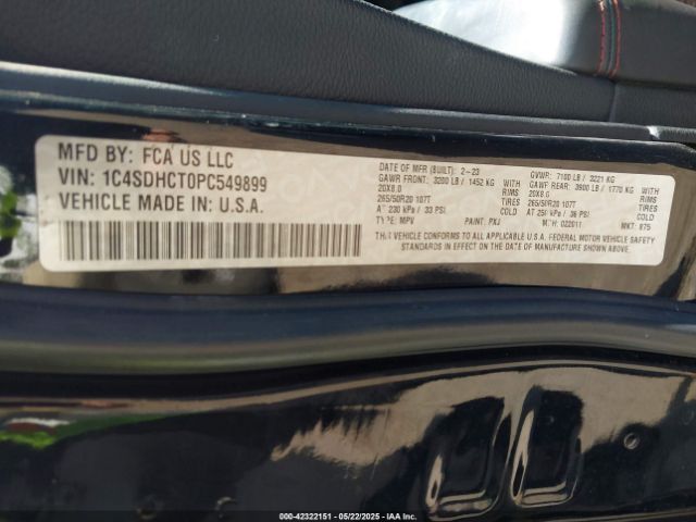 2023 DODGE DURANGO 1C4SDHCT0PC549899 Photo 8