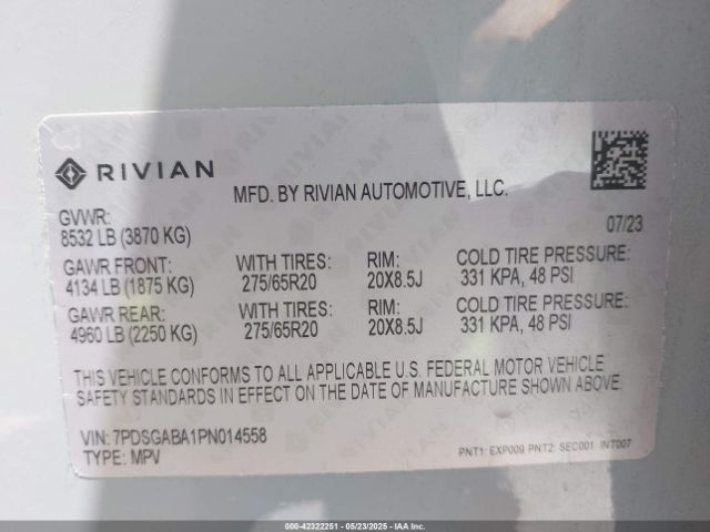 2023 RIVIAN R1S 7PDSGABA1PN014558 Photo 8