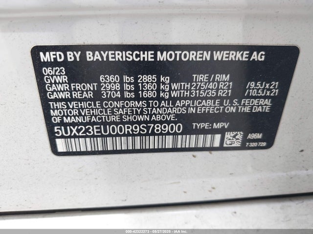 5UX23EU00R9S78900 BMW 2024