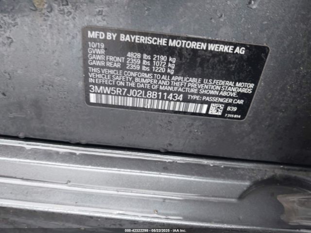 2020 BMW 330I 3MW5R7J02L8B11434 Photo 8