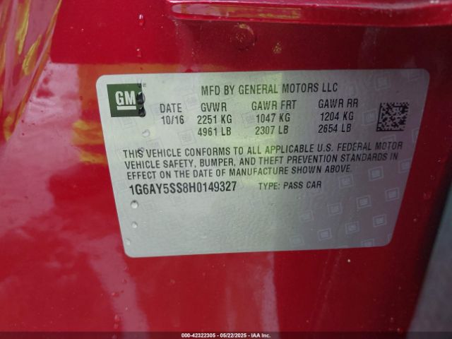 2017 CADILLAC CTS 1G6AY5SS8H0149327 Photo 8