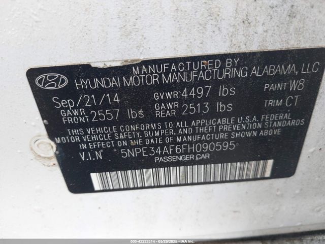 5NPE34AF6FH090595 Hyundai Sonata Sport