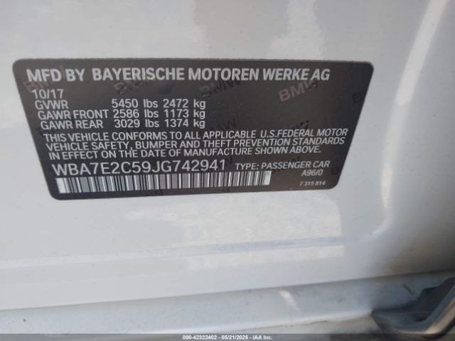 2018 BMW 740I WBA7E2C59JG742941 Photo 8