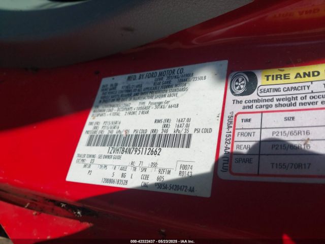 2009 FORD MUSTANG 1ZVHT84N795112662 Photo 8