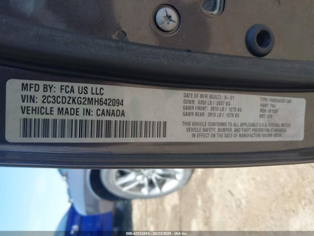 2021 DODGE CHALLENGER 2C3CDZKG2MH642094 Photo 8