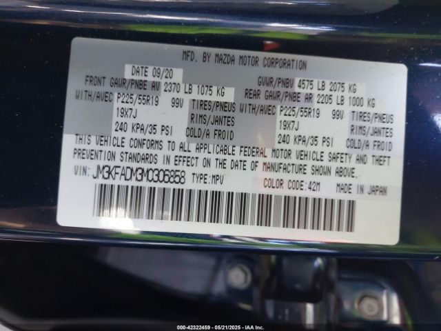 JM3KFADM3M0306858 Mazda Cx-5 Grand Touring