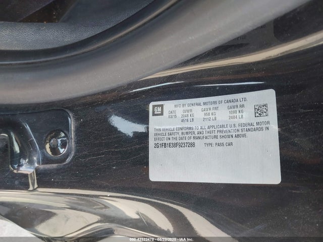 Chevrolet lfx 2015 2G1FB1E38F9237288 Image 9