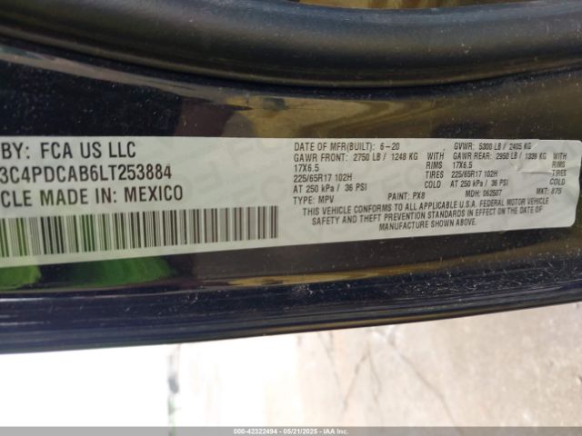 2020 DODGE JOURNEY 3C4PDCAB6LT253884 Photo 8