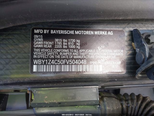 2015 BMW I3 WBY1Z4C50FV504048 Photo 8