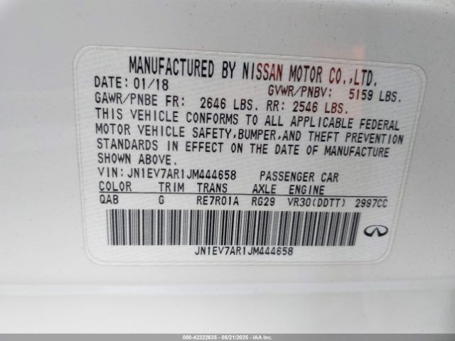 2018 INFINITI Q50 JN1EV7AR1JM444658 Photo 8