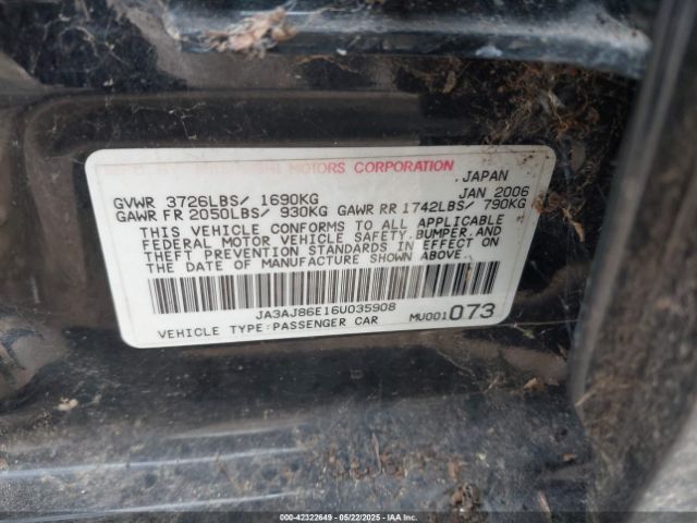 2006 MITSUBISHI LANCER JA3AJ86E16U035908 Photo 8
