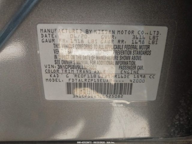 3N1CP5BV9LL525082 Nissan Kicks