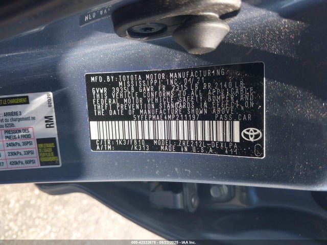 Toyota COROLLA LE 2021 5YFEPMAE4MP211197 Image 9