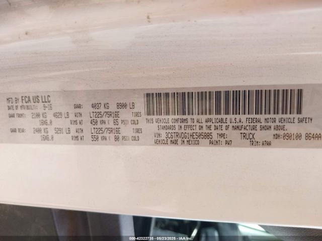 3C6TRVDG1HE505885 RAM 2017