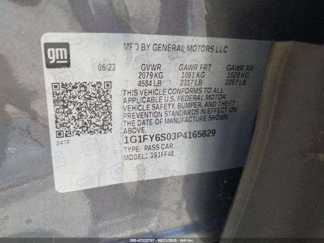 1G1FY6S03P4165829 Chevrolet Bolt Euv Fwd Lt