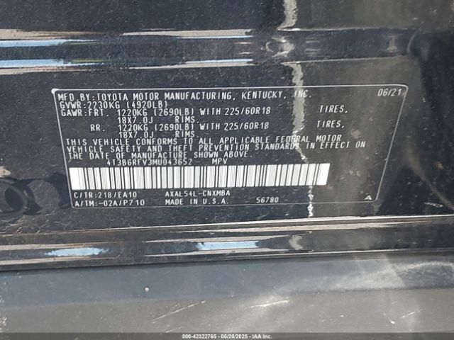 2021 TOYOTA RAV4 HYBRID 4T3B6RFV3MU043652 Photo 8