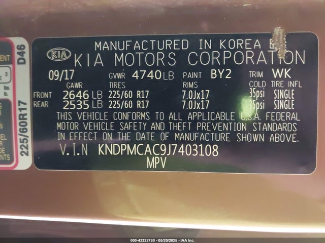 KIA Sportage Lx 2018 KNDPMCAC9J7403108 Image 9