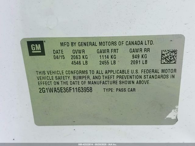 2G1WA5E36F1163958 Chevrolet Impala Limited Ls