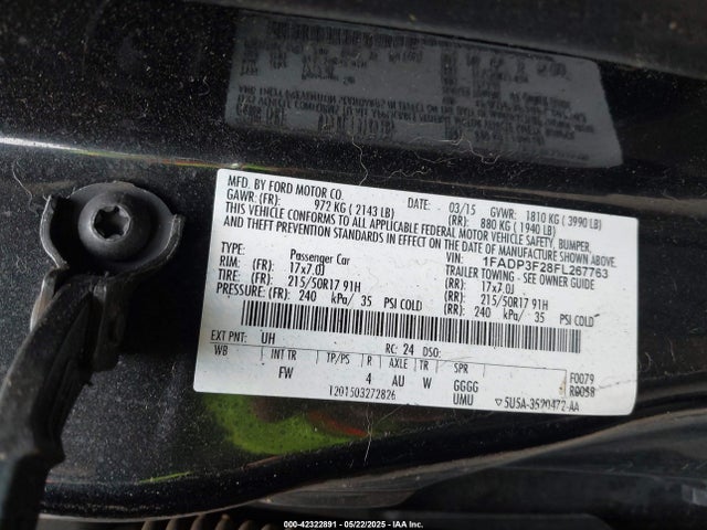 Ford 2015 2015 1FADP3F28FL267763 Image 9